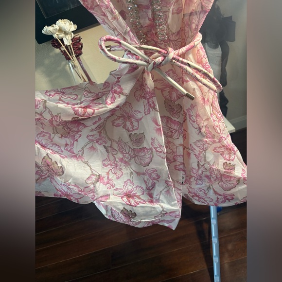 Floral Print Embellished Matchmaker Dress - Picture 13 of 13